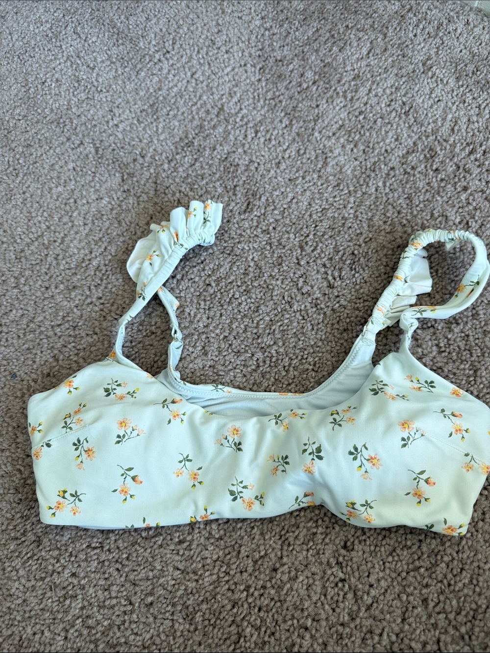 Aerie WHITE Floral Bikini Top